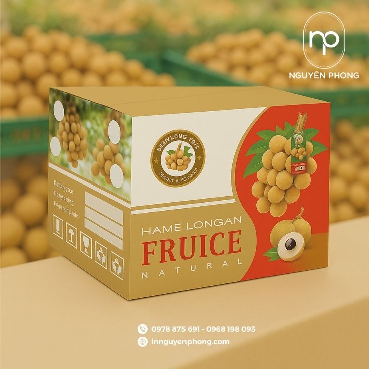 Mẫu thùng carton đựng nhãn in logo thương hiệu